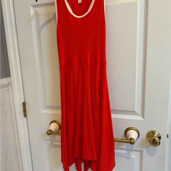 Anthropologie-Red Sleeveless Dress & with Peekaboo Back XXS - Picture 5 of 6